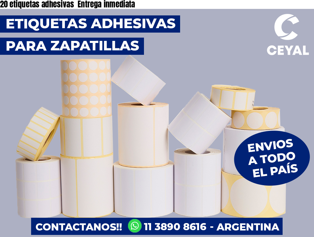 20 etiquetas adhesivas  Entrega inmediata