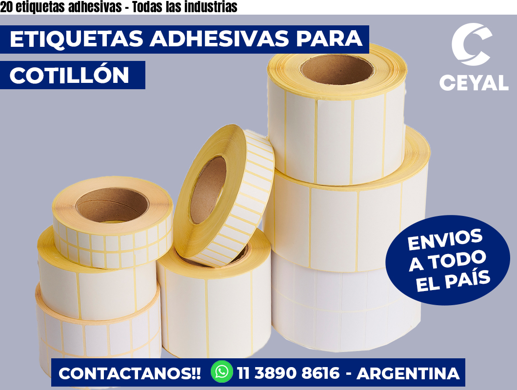20 etiquetas adhesivas – Todas las industrias