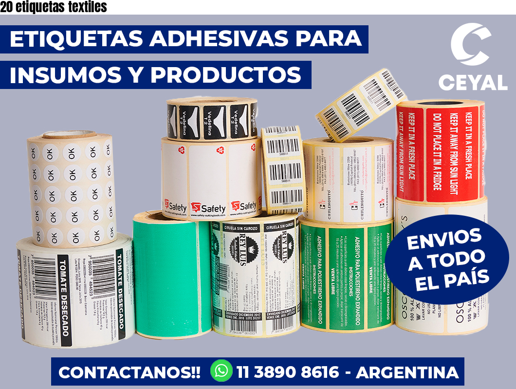20 etiquetas textiles