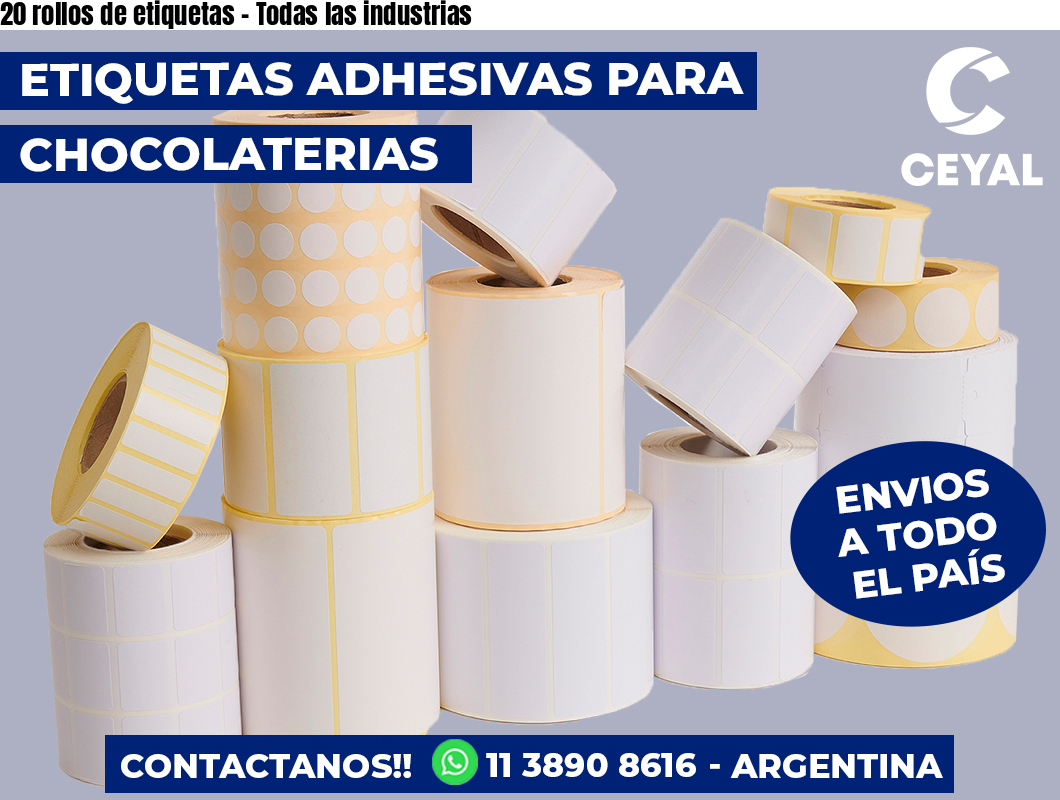 20 rollos de etiquetas - Todas las industrias
