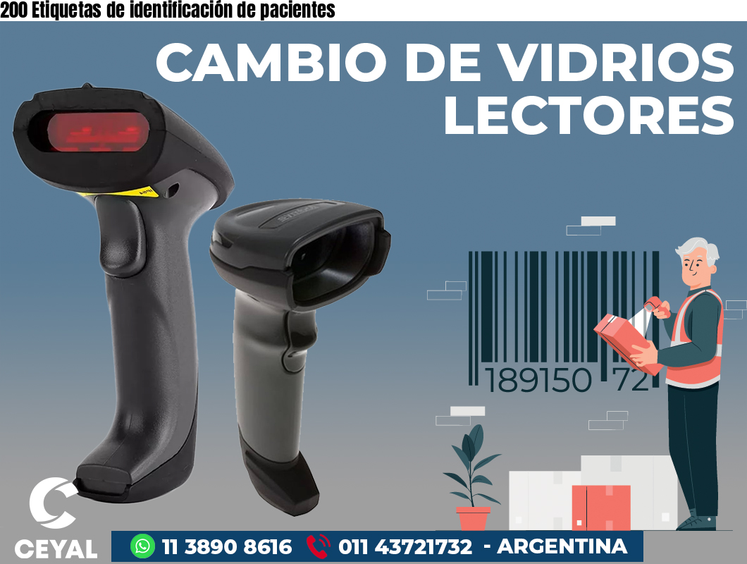200 Etiquetas de identificación de pacientes