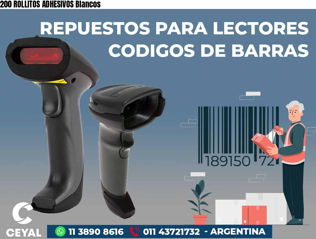 200 ROLLITOS ADHESIVOS Blancos