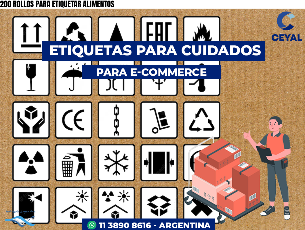 200 ROLLOS PARA ETIQUETAR ALIMENTOS