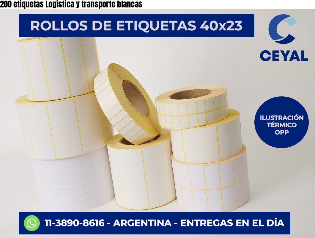 200 etiquetas Logística y transporte blancas