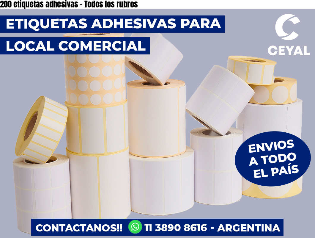 200 etiquetas adhesivas – Todos los rubros