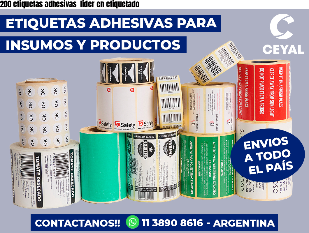 200 etiquetas adhesivas líder en etiquetado