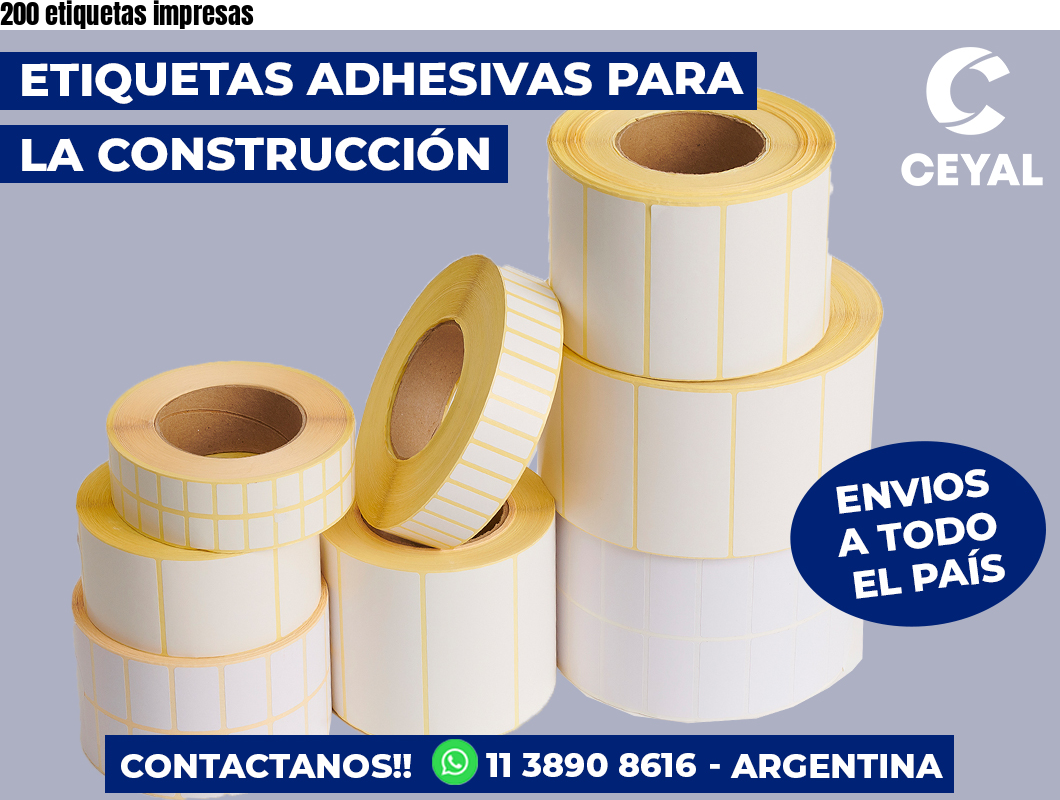 200 etiquetas impresas