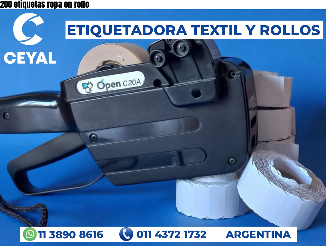 200 etiquetas ropa en rollo