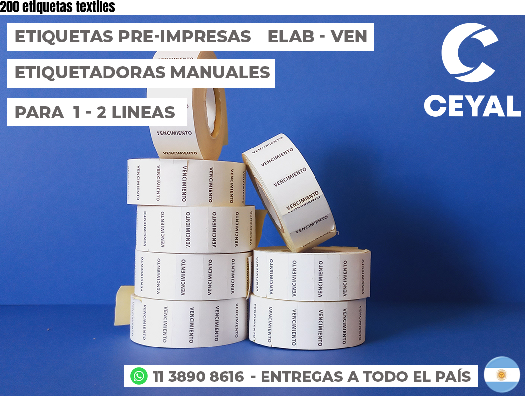 200 etiquetas textiles