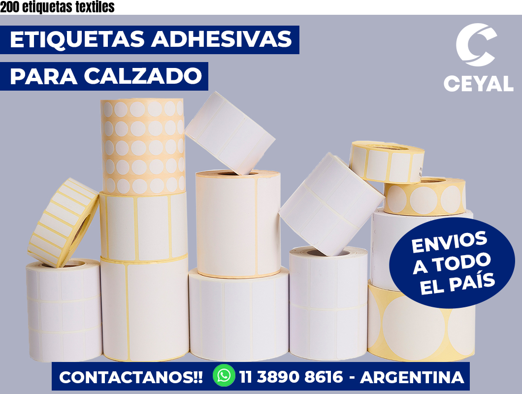 200 etiquetas textiles
