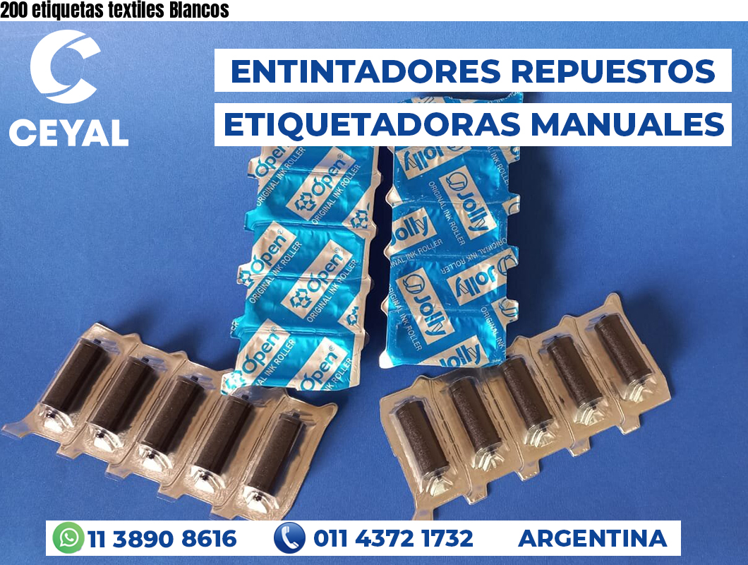 200 etiquetas textiles Blancos