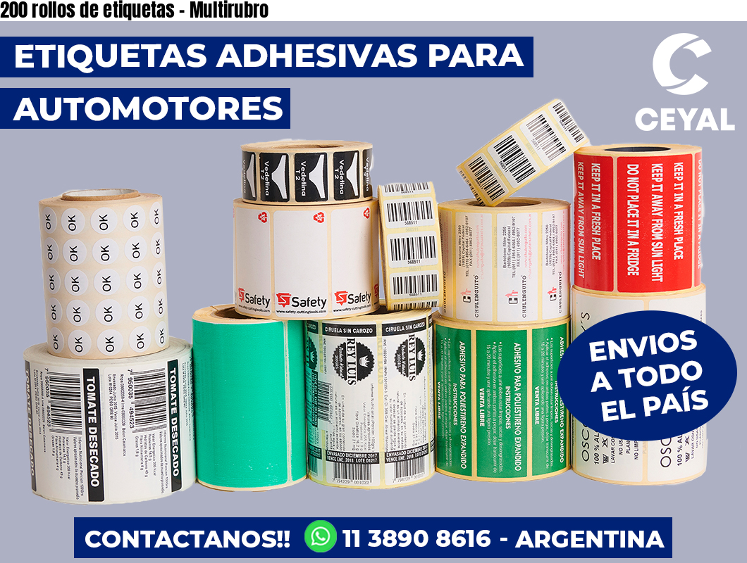 200 rollos de etiquetas - Multirubro