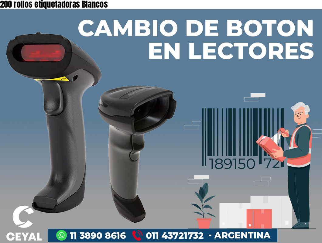 200 rollos etiquetadoras Blancos