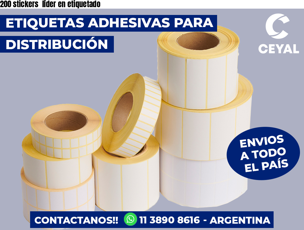 200 stickers  líder en etiquetado