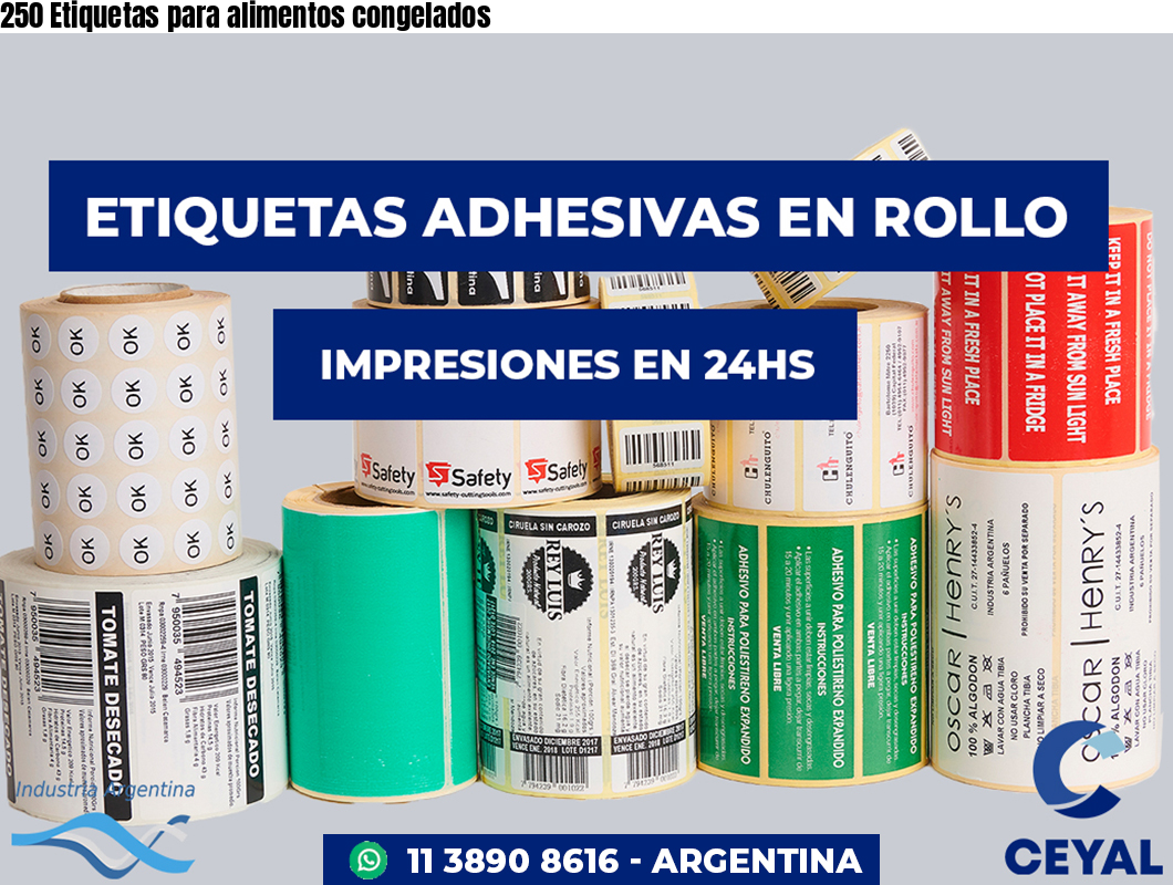 250 Etiquetas para alimentos congelados