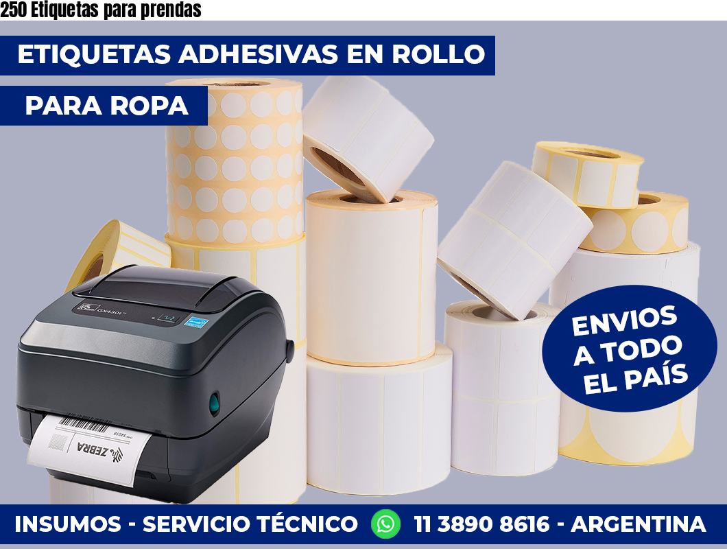 250 Etiquetas para prendas
