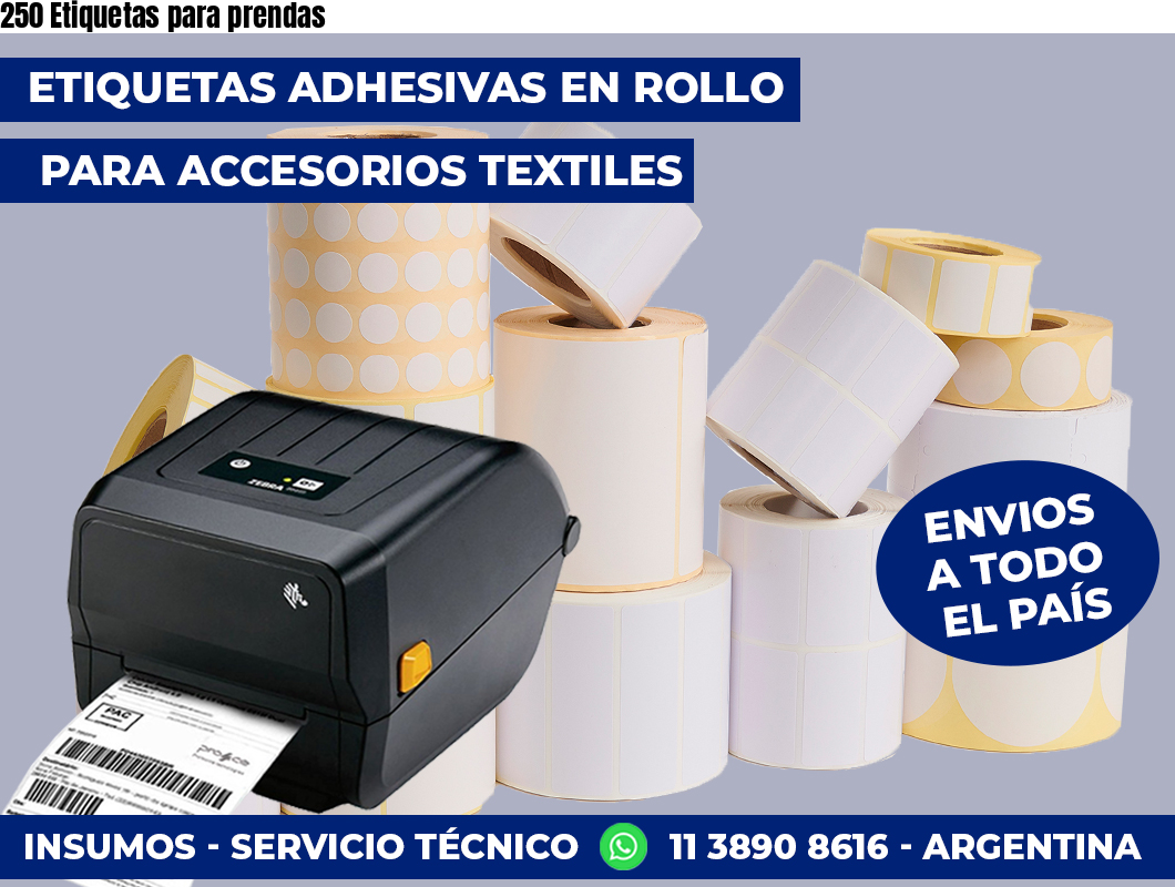 250 Etiquetas para prendas