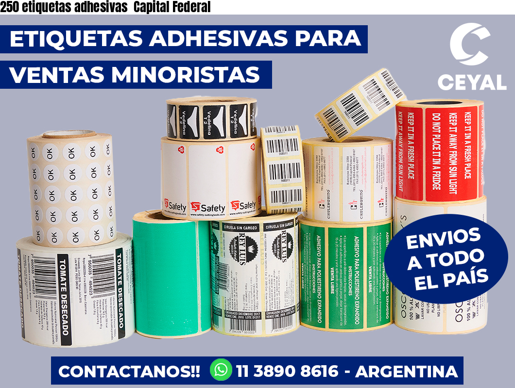 250 etiquetas adhesivas  Capital Federal