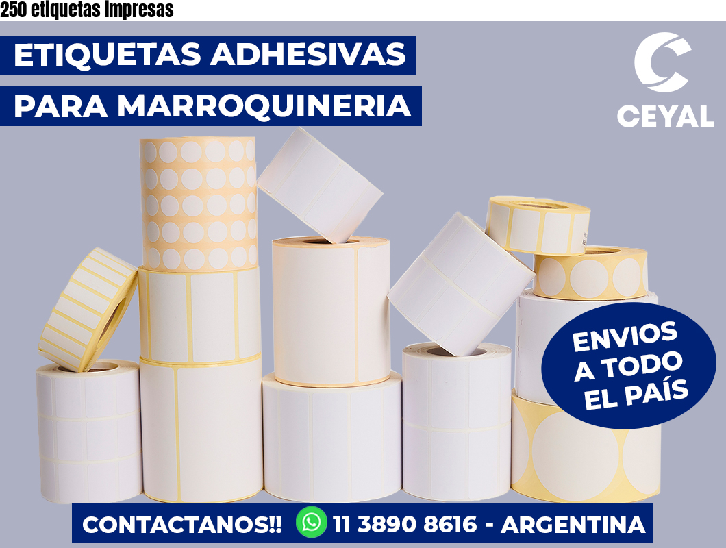 250 etiquetas impresas