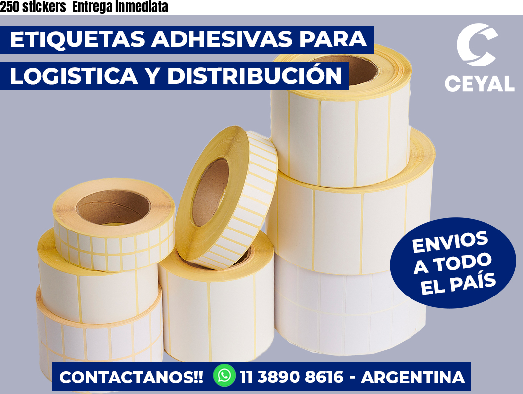 250 stickers  Entrega inmediata