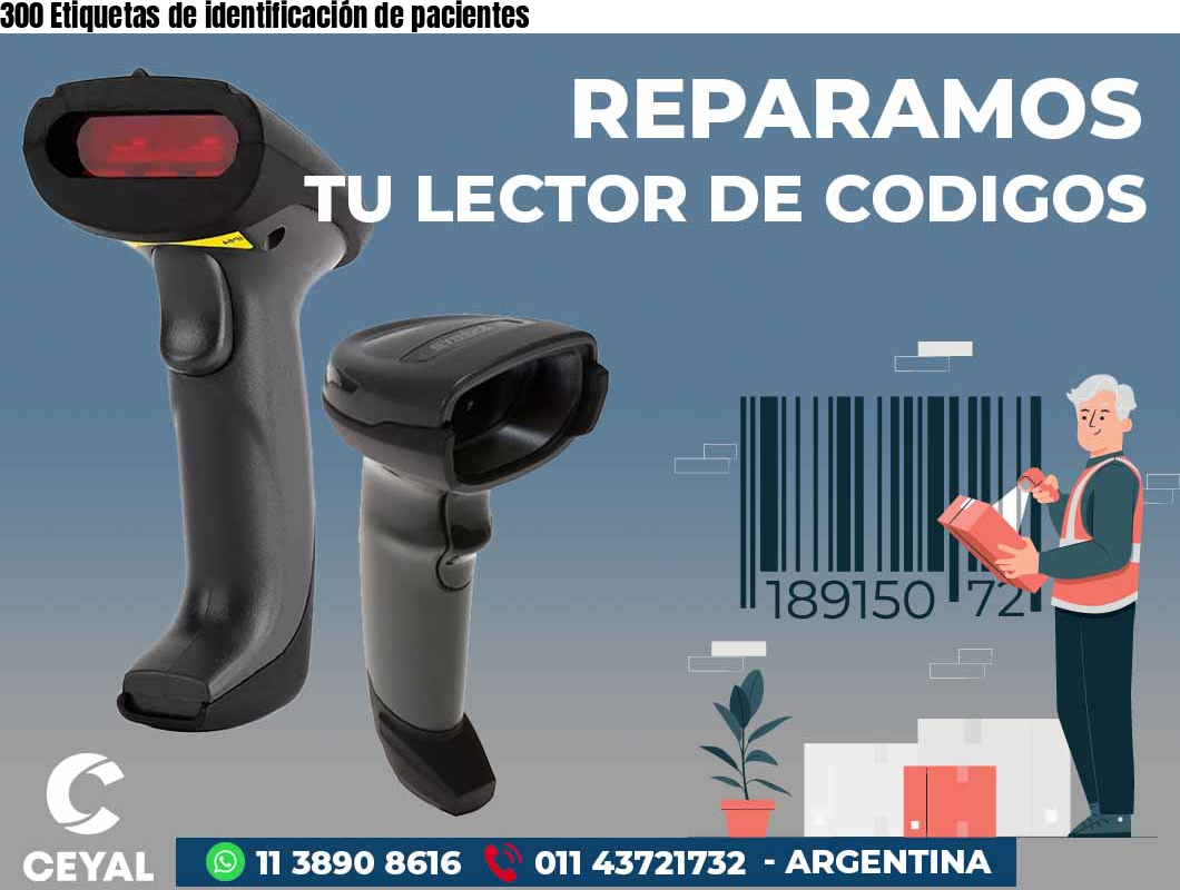 300 Etiquetas de identificación de pacientes