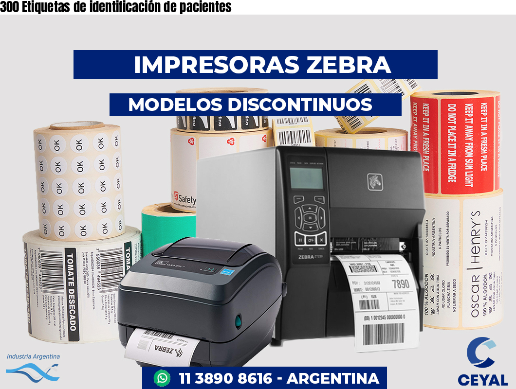 300 Etiquetas de identificación de pacientes