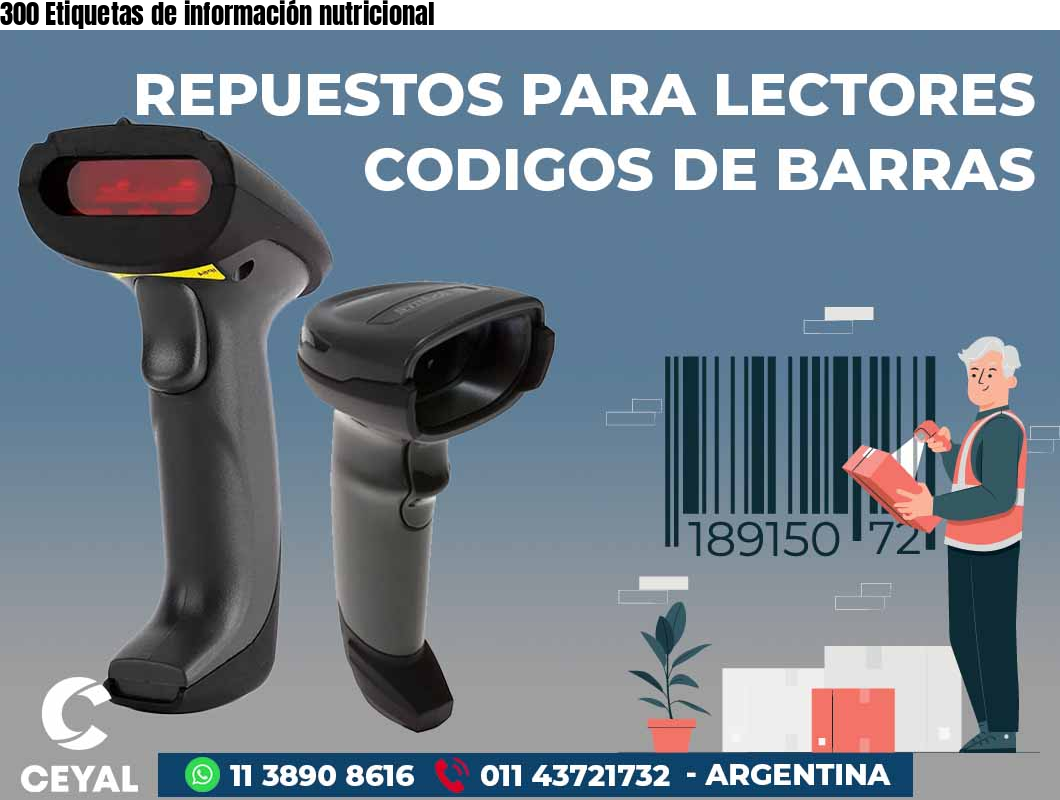 300 Etiquetas de información nutricional