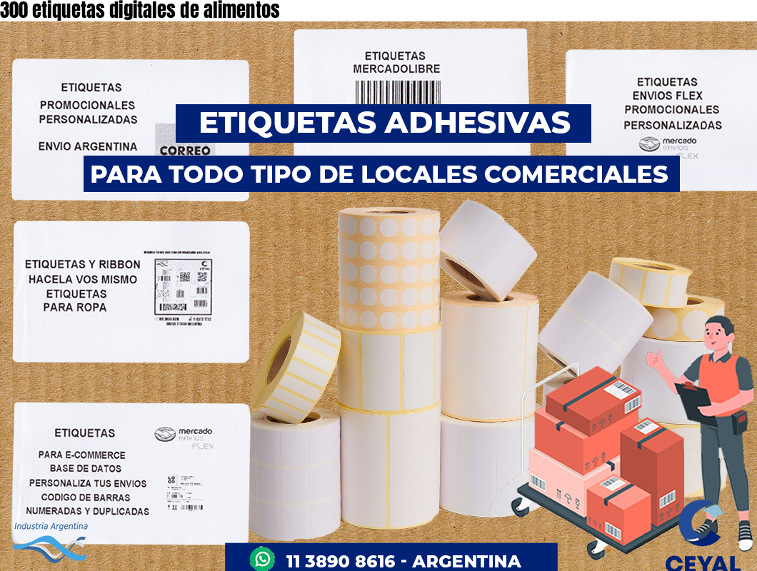 300 etiquetas digitales de alimentos