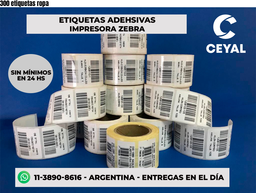 300 etiquetas ropa