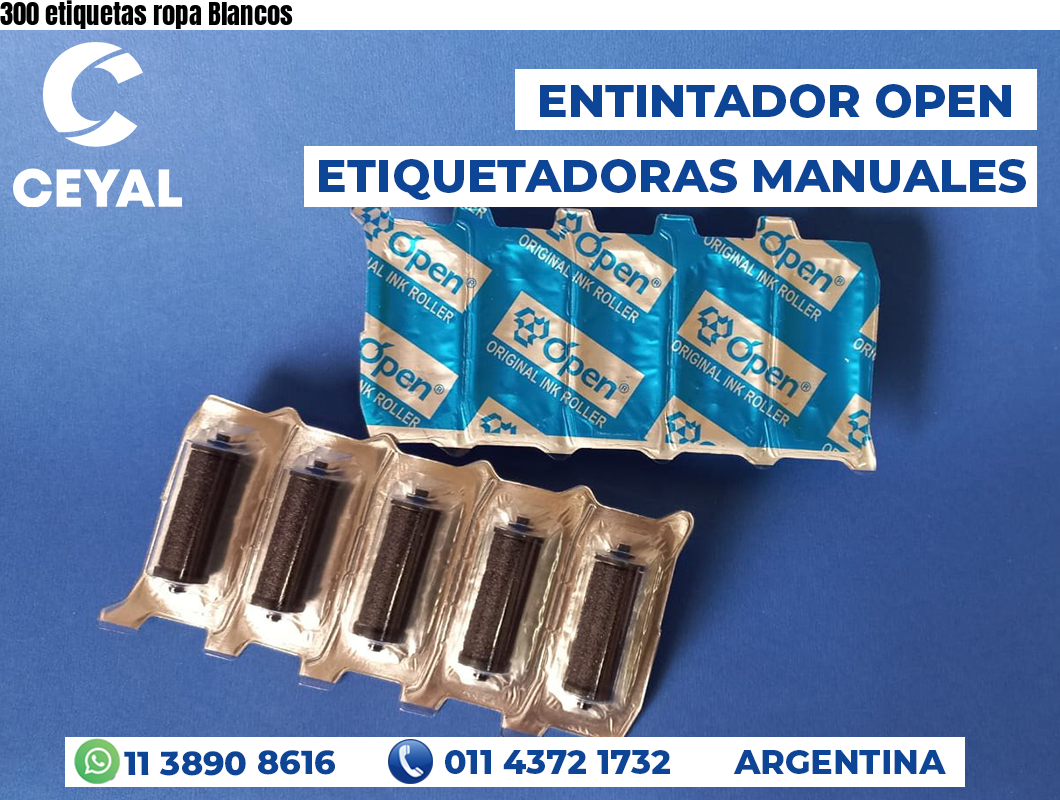 300 etiquetas ropa Blancos