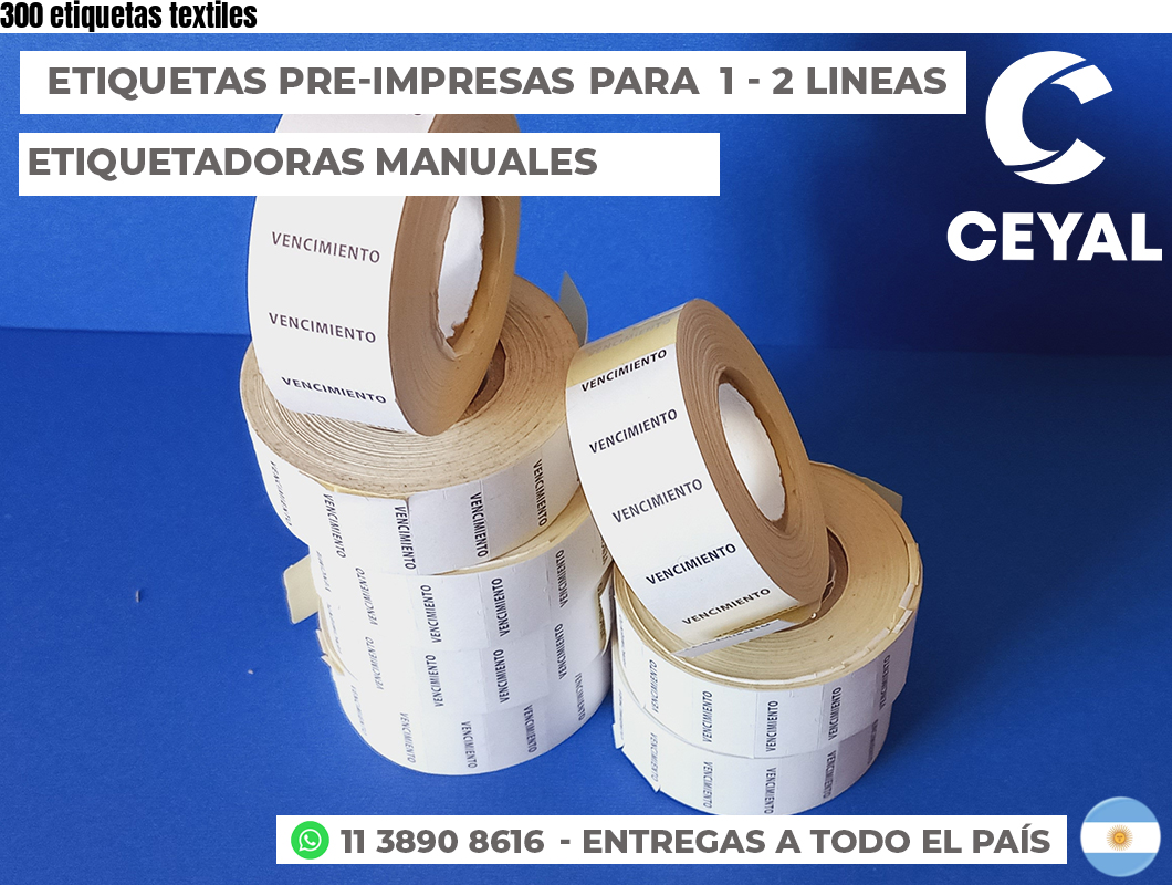 300 etiquetas textiles