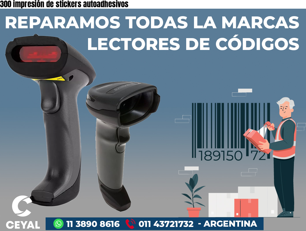 300 impresión de stickers autoadhesivos