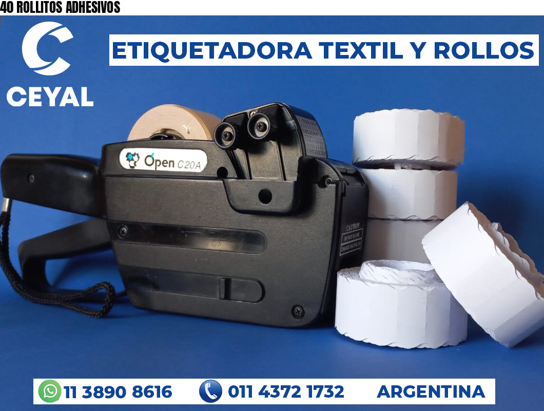 40 ROLLITOS ADHESIVOS