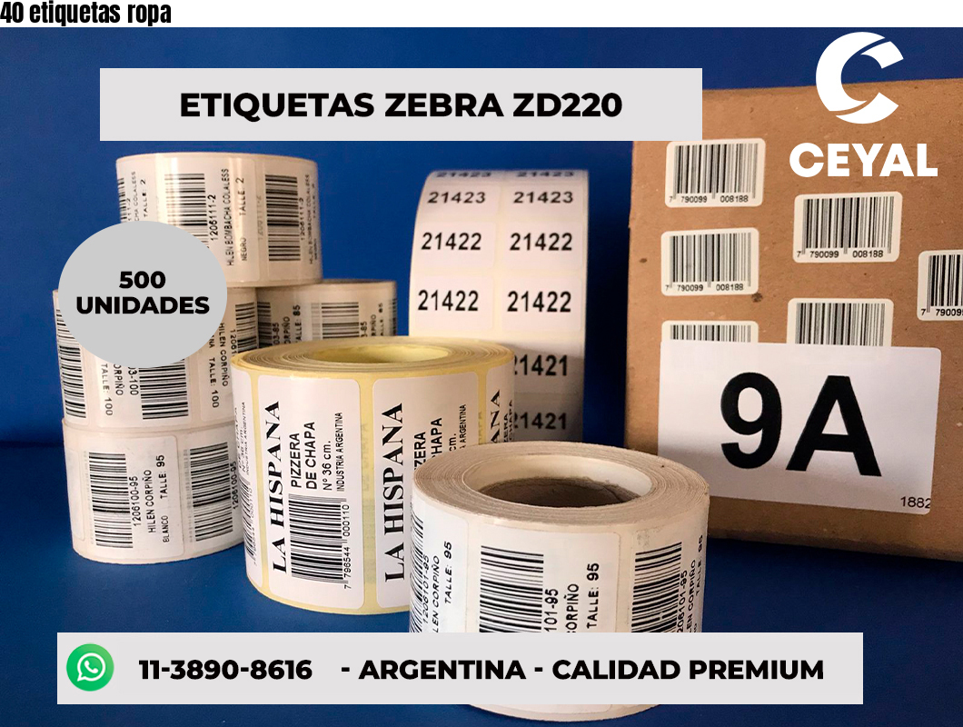 40 etiquetas ropa