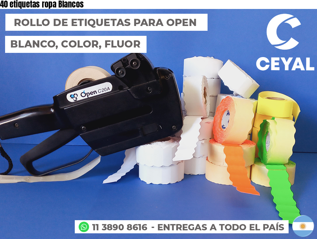 40 etiquetas ropa Blancos