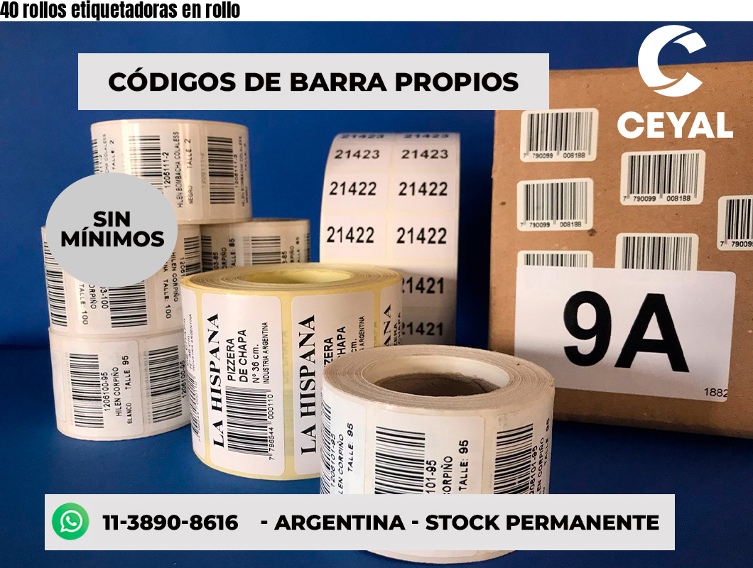 40 rollos etiquetadoras en rollo