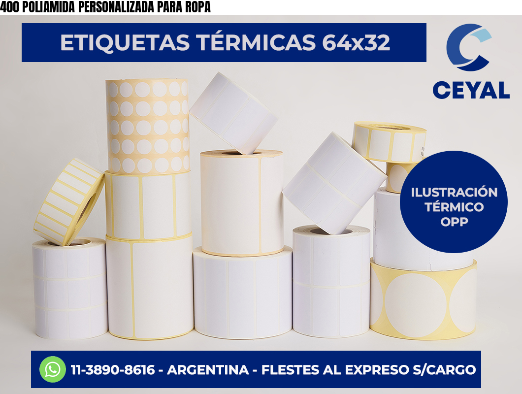 400 POLIAMIDA PERSONALIZADA PARA ROPA