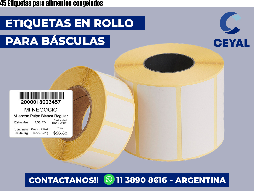 45 Etiquetas para alimentos congelados