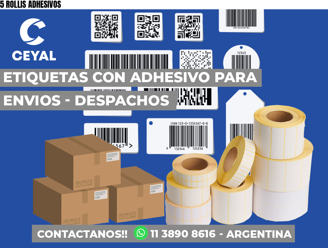 5 ROLLIS ADHESIVOS