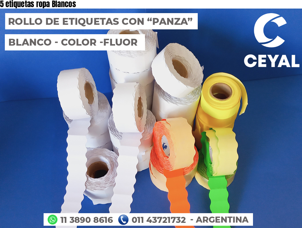 5 etiquetas ropa Blancos