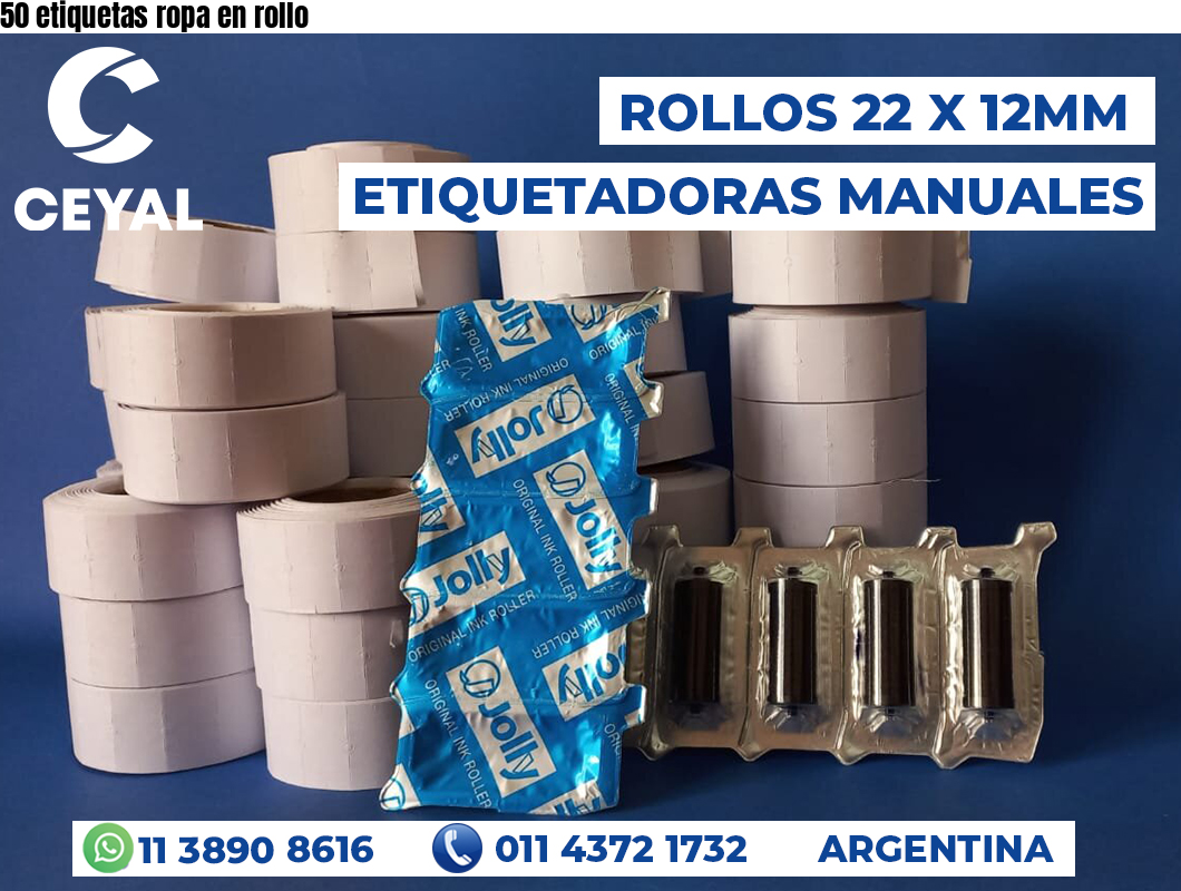 50 etiquetas ropa en rollo