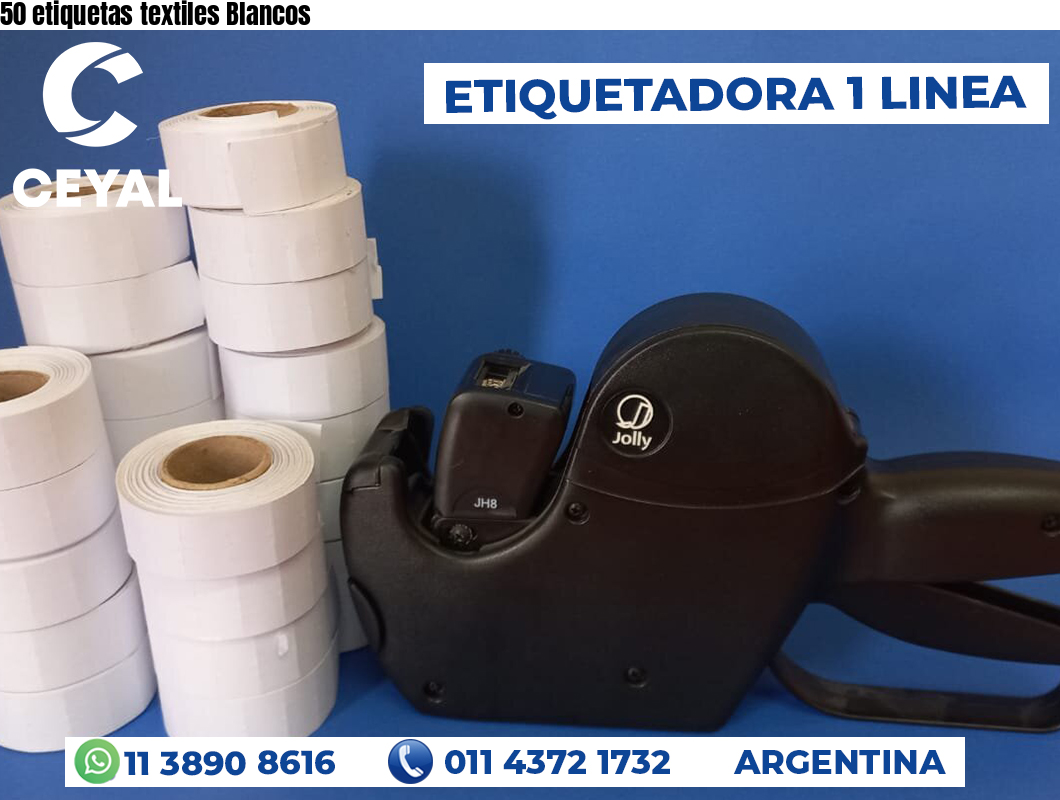 50 etiquetas textiles Blancos