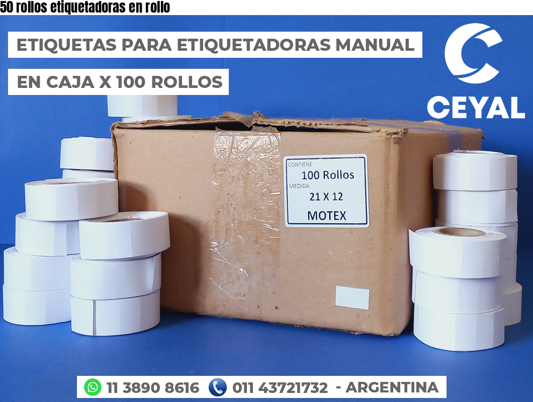 50 rollos etiquetadoras en rollo