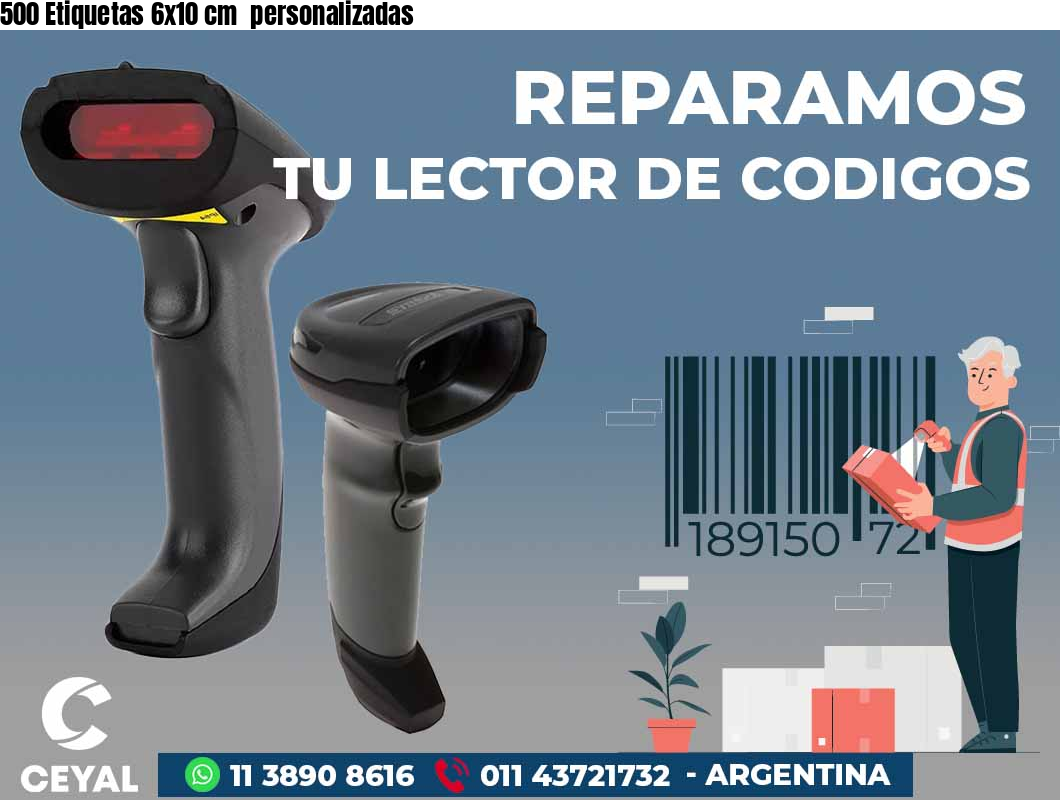 500 Etiquetas 6x10 cm personalizadas
