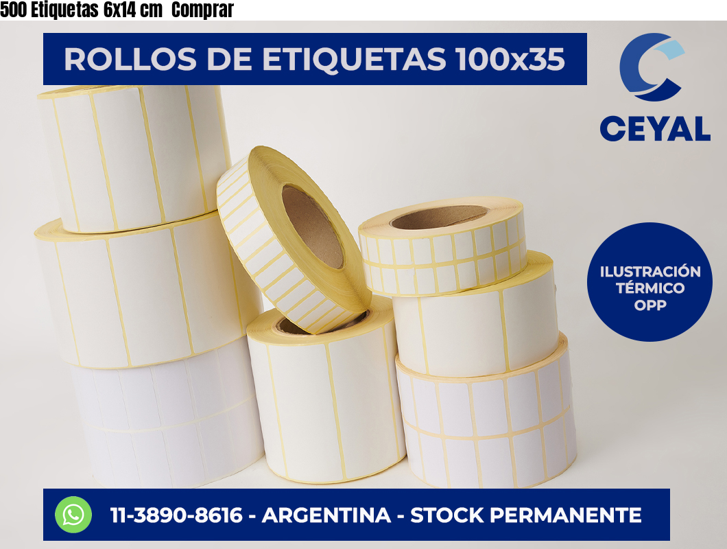 500 Etiquetas 6×14 cm  Comprar
