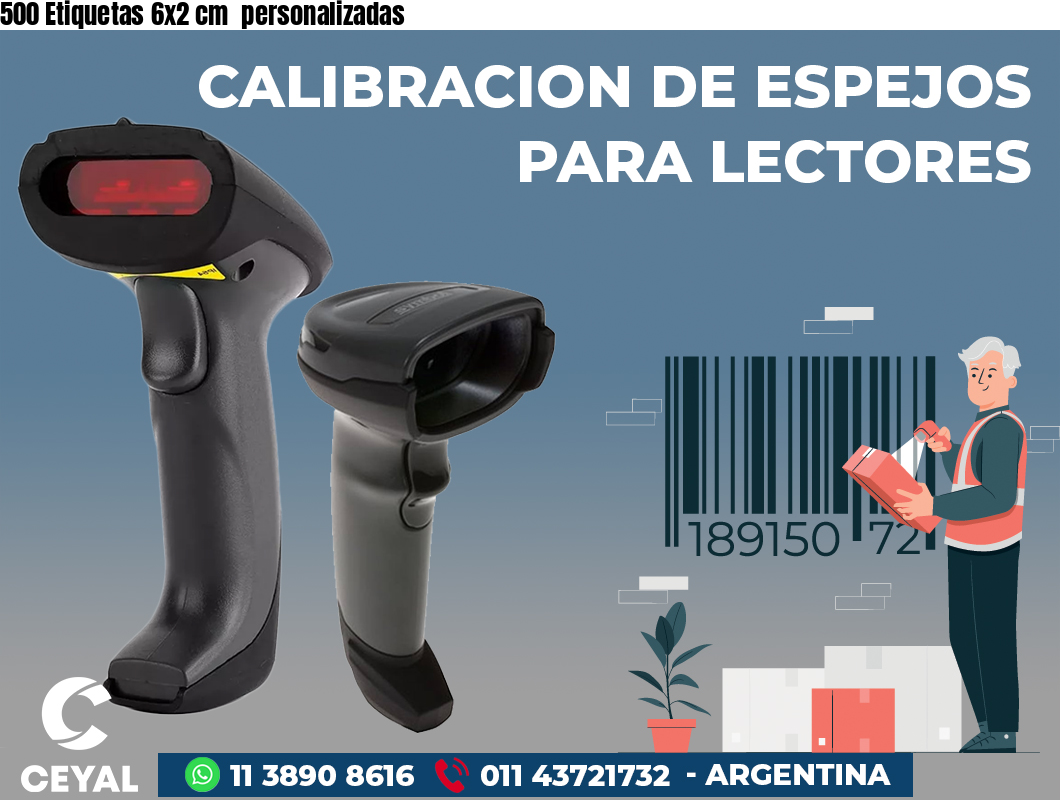 500 Etiquetas 6x2 cm personalizadas
