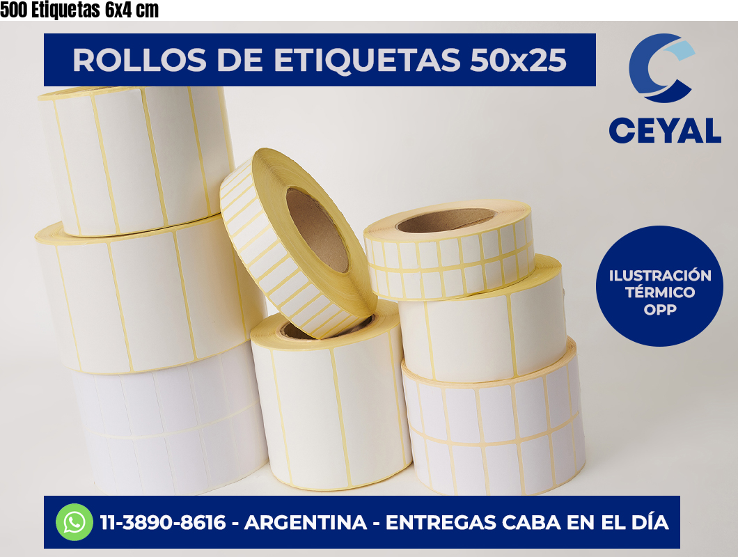 500 Etiquetas 6×4 cm