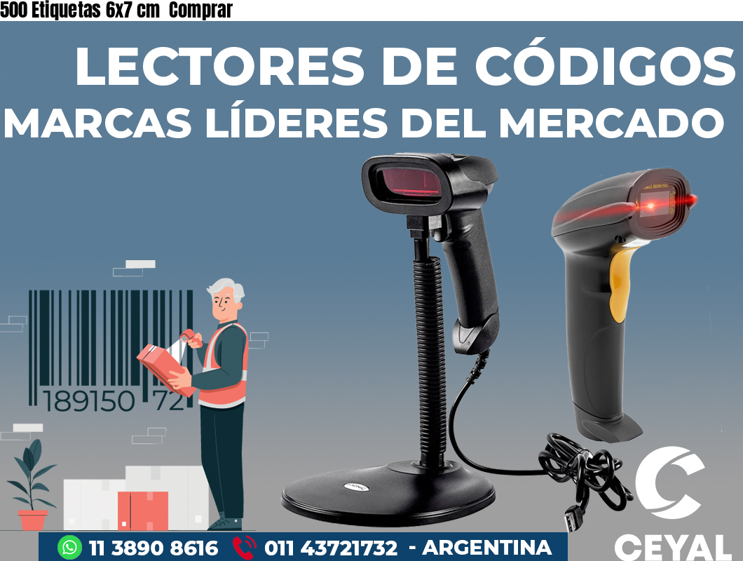500 Etiquetas 6x7 cm  Comprar