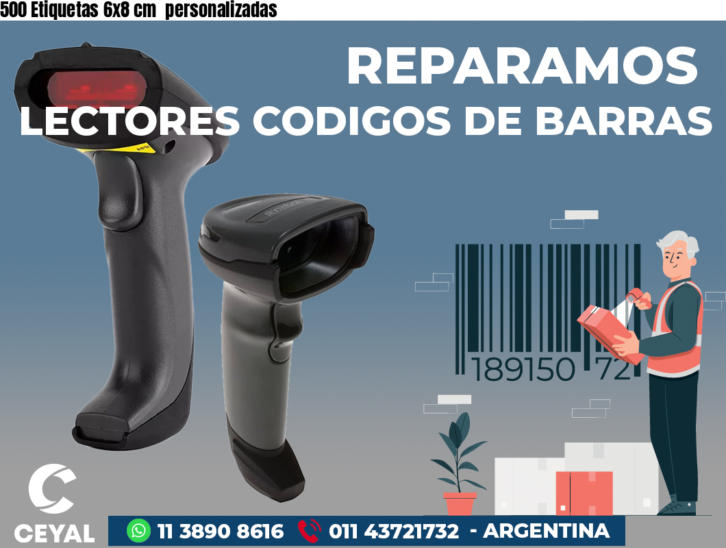 500 Etiquetas 6x8 cm  personalizadas