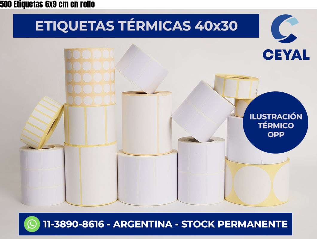 500 Etiquetas 6×9 cm en rollo